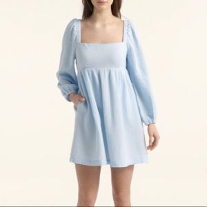 J.Crew Light Blue Square Neck Soft Gauze Dress in XXL
